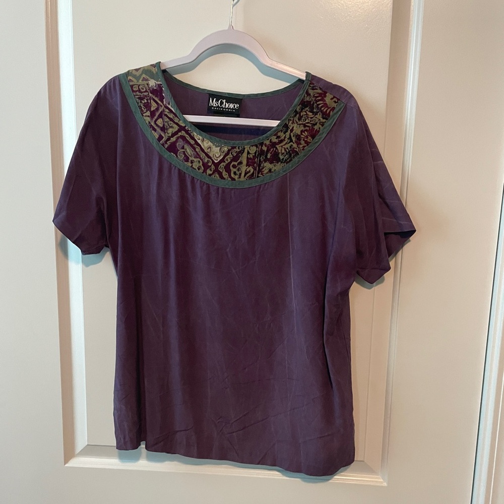 Vintage Deep Purple Bohemian Women's Blouse by Ms Choice California